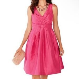 Banana Republic Mad Men Barbie Pink Silk Sleeveless Dress Taffeta size 2